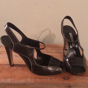 Manolo Blahnik Brown Croc and Leather Heels!